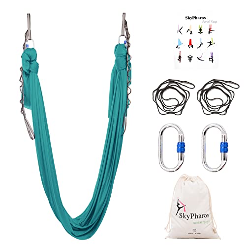 Skypharos 5.5 Yards Aerial Silks Yoga Swing Set - Aerial Yoga Hammock Kit Anti-Gravity Flying For Fitness cover