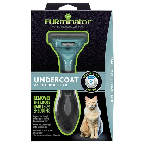 Image of FURminator deShedding Tool For Small Cats, Long Hair, Removes Loose Hair From Shedding