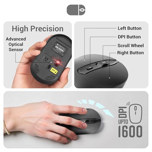 ZEBRONICS Companion 130 2.4GHz Wireless Keyboard & Mouse Combo, 105 Keys, 12 Integrated Multimedia Keys, 4 Button Mouse, Upto 1600 DPI, High... - Image 4