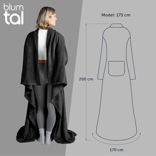 Ärmeldecke Blumtal Unisex – Flauschige Ganzkörperdecke mit Ärmeln