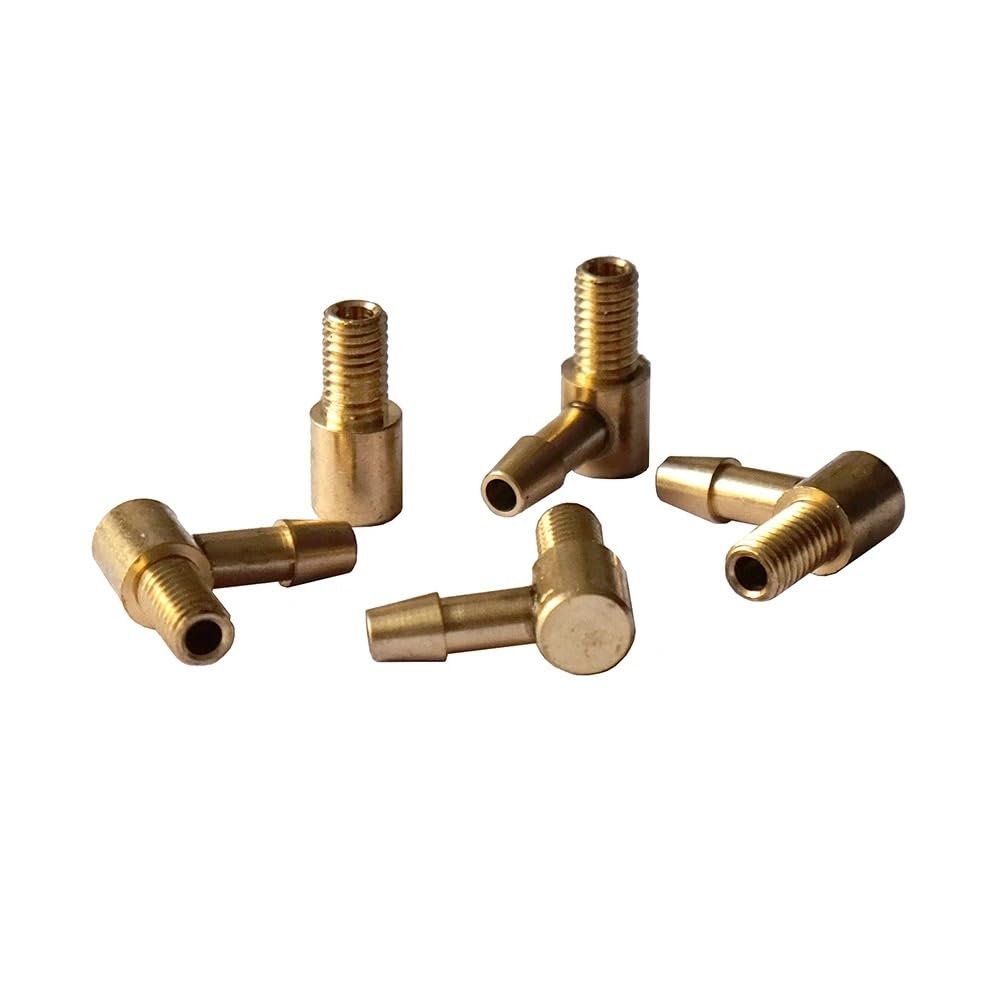 BrewJa 5PCS M5 Copper Water Nozzle 90 Degree L Type 5mm Oil Fuel Inlet Nozzles for DIY RC Gasoline Jet Boats Connecting Parts