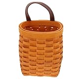 TOYZFRIENDY Cesta de Madera Tejida Colgante con Asa de Cesta Multifuncional para Almacenamiento y Flores para Organizar Juguetes y Decoración Natural
