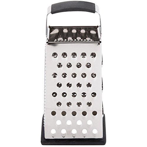 Image of TableCraft SG205BH, Cash & Carry Back Of The House Box Grater, Large 9 inch Size, 4-Sided Tapered Design, Anti-Slip Base, Dishwasher Safe, Stainless Steel, Ideal for Shredding Veggies and Grating Cheese