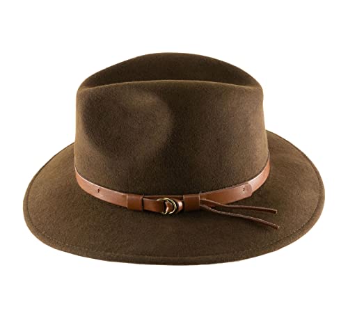 Chapeau Fedora pliable en feutre marron de qualité supérieure taille 62