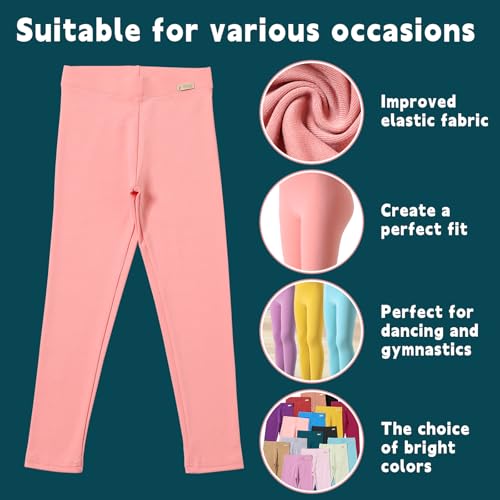 16 Pack Toddler Girls Leggings Kids Soft Cotton Pants Girls Stretch High Waisted Leggings Kids Workout Pants3