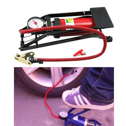 Bomba de pie Abaodam de metal para solucionar pérdidas de aire en coche y moto 6