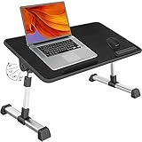 Bed Desk for Laptop, Adjustable Bed Table Tray Computer Desk, Portable Laptop Stand with USB Coolling Fan Height and Angle Adjustable for Eating, Working, Writing (Medium(20.4IN X 11.8IN, Black)