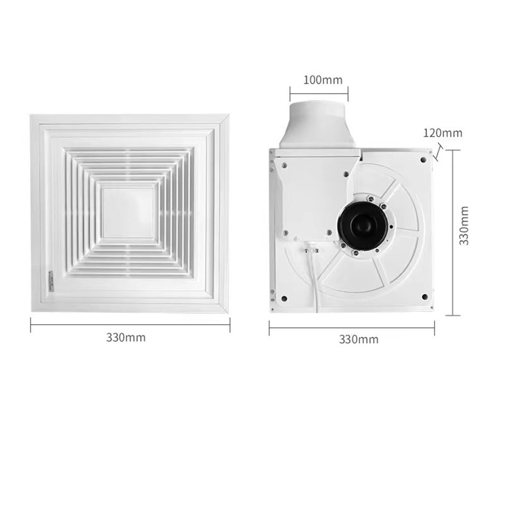 Ventilador Ventilador de techo integrado de alta potencia, 30 x 30, for cocina y baño, potente extractor de aire for montaje en techo. Cuarto de baño