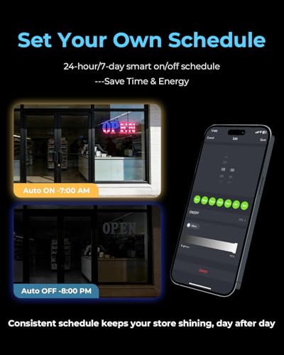 Image of Open Sign for Business, 30 inchx10 inch Jumbo Open Sign with Timer and Remote Control, Dynamic Light Modes Led Signs for Storefront Window Bar Salon Cafes Retail Shops US Flag