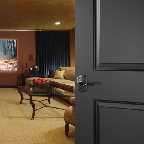 Image of SCHLAGE SCHLAGE Lever with Camelot Trim Non-Turning Lock in Matte Black - Right Handed - F170 ACC 622 CAM RH
