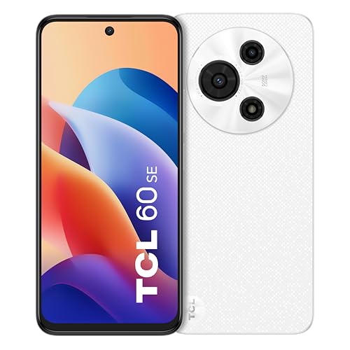 TCL 60 SE Smartphone, 512GB ROM, 8GB RAM + 10GB Expansion, 50MP Camera, 6.67' HD+ Display, 5200mAh Battery, Android 15, Dual SIM, Blanco