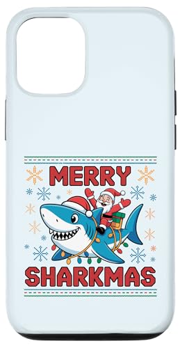 Merry Sharkmas AO[Z[^[ T^ CfBO V[N Cgt X}zP[X iPhone 12/12 Pro p
