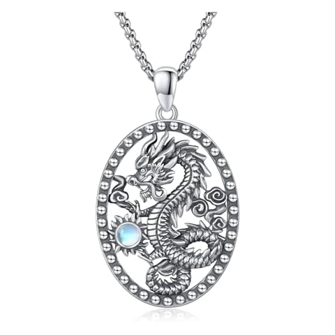 CRWENG 925 Sterling Silver Dragon Necklace Cover