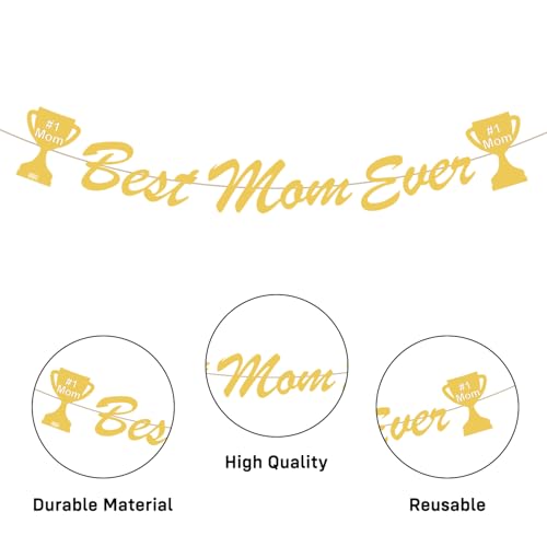 Image of Party Propz Mother's Day Decoration Items - 36 Pcs Best Mom Ever Banner and Balloons, Mothers Day Decoration Items, Birthday Decoration Items for Mom (Cardstock, Latex)