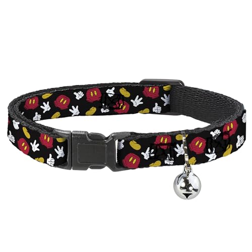 Collar de gato Breakaway Mickey Mouse Buckle-Down negro de 8-12 pulgadas para mascotas 2