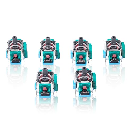 Flylin 6 Stück Hall Effekt Sticks, Analog Controller Gamepad-Rad-Daumen-Sticks Joystick Ersatz Kompatibel mit PS4 PS5, 3D Analogsticks Controller Sensor Halleffekt Thumbstick Rocker Modul Ersatzteile