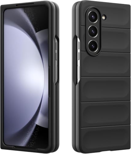 Image of ShieldTech AirGuard Series Back Cover Case for Samsung Galaxy Z Fold 5 5G | Microfiber Lining | Airbag Cushion Drop Protection | Silicone Cover Case - Black for Samsung Galaxy Z Fold5 / Fold 5 5G
