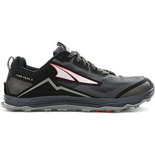 ALTRA Men's Lone Peak 5 Trail Running Shoe, Dark Slate/Red, 10