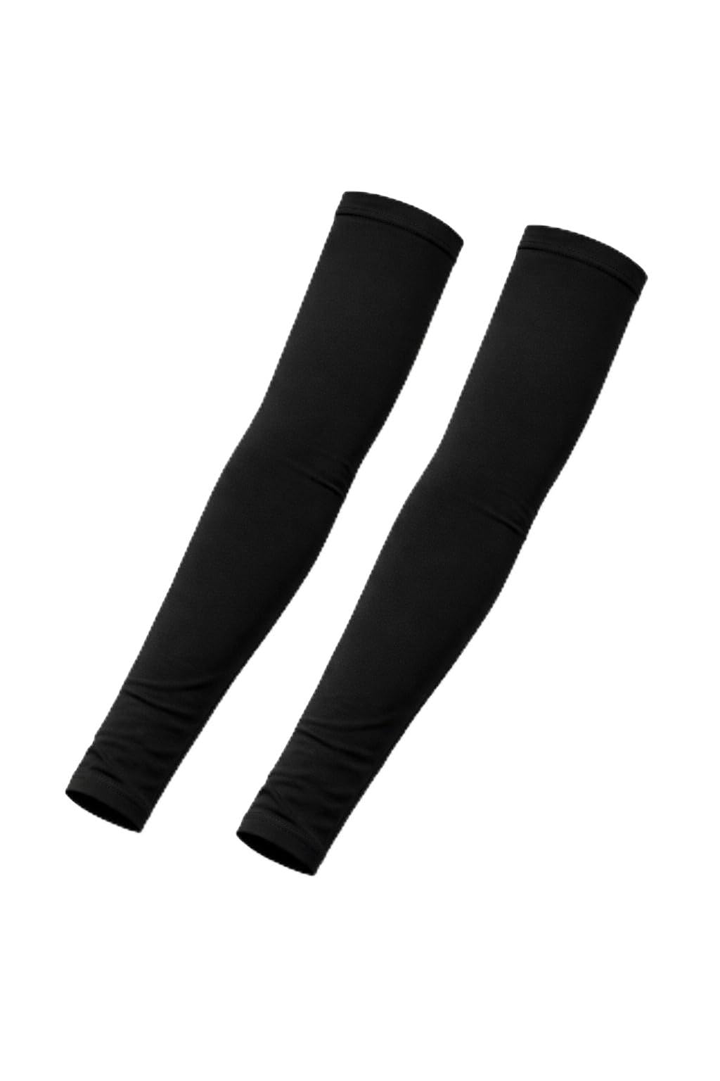 Black Arm Sleeves for Men & Women UV Protection Stretchable Sports Arm Cover for Cricket, Gym, Cycling & Bike Riding (Black, Pack of 1)-picture-15