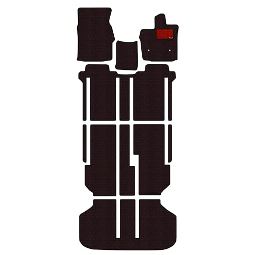 【次世代レザーマット】Aviles アルファード・ヴェルファイア 20系 フロアマット(04:前期8人CS回転, 05:ライチ柄 × 黒)