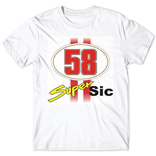 LaMAGLIERIA Camiseta Hombre Simoncelli Super Sic - t-Shirt 100% algodón, L,Blanco