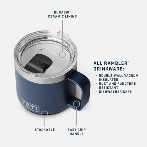 YETI Rambler 14 oz Ceramic Lined Stackable Mug, Vacuum Insulated, Stainless Steel with MagSlider Lid, Wetlands Camo