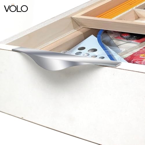 Image of VOLO 6 Inch Aluminium Kitchen Profile Handle - Sleek and Durable Handle for Modern Kitchen Drawers, Cabinets, and Furniture Pulls (128mm) (2, Satin)