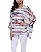 Nicetage Chiffon Blouses for Women Batwing Tops Dressy Blouse Boho Sheer Flowy Top Poncho Short Sleeve Tie Dye Striped Shirt