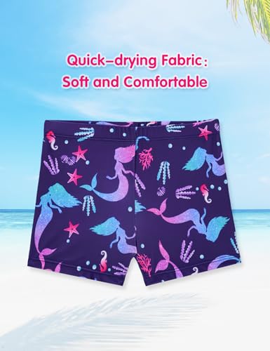 Image of Girls Swimsuit Colorful Short Sleeve Bathing Suits UPF 50+ Rash Guard Set Two Piece Summer Swimwear