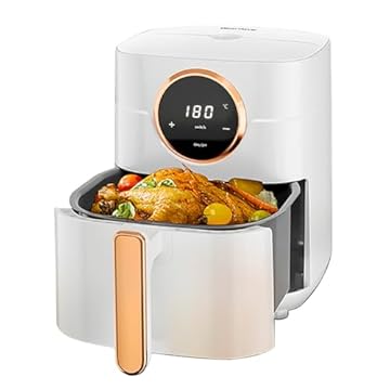 Gaabor Fritadeira Elétrica Sem Óleo Air Fryer 4L 1400w Digital Touch Tecnologia Cyclone 360 127v Branca