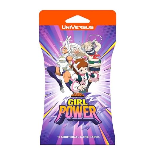 UniVersus My Hero Academia: Girl Power Booster - 11 Card Hanging Pack, Deck-Building Card Game, Powerful Female Characters, Includes Foil Card