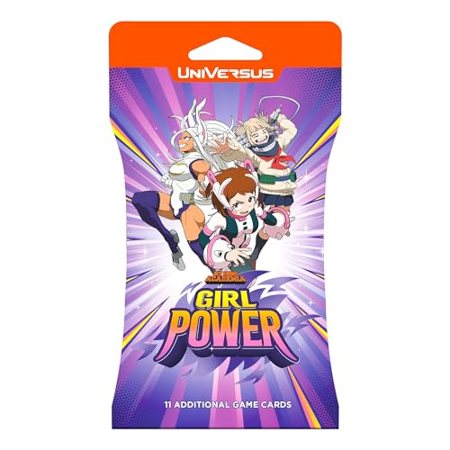 Universus My Hero Academia: Girl Power Booster - 11 Card Hanging Pack, Deck-Building Card Game, Powerful Female Characters, Includes Foil Card