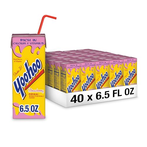 Yoo-hoo Strawberry Drink, 6.5 fl oz boxes, 40 pack (4 Packs of 10...