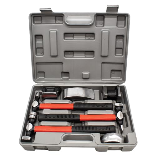 7pcs Cast Iron Auto Body Repair Tools Panel Beating Set Fender Tool Kit Hammer Dolly Dent Bender