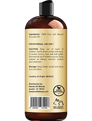 Handcraft Avocado Oil 12 Fl. Oz - 100% Pure And Natural - Hair Oil - Carrier Oil For Aromatherapy, Massage Oil, Body & Skin Moisturizer & Lubricant - Cold Pressed - Hexane Free #TOP2