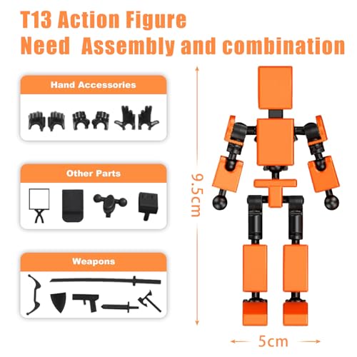 Image of RAMONI 2Pcs Action Figure Toys, Dummy 13 Action Figure Toys, Polyarticular Movable Titan 13 Action Figure, Developing Hands-On Skills, Kids Toys Set Gift for Kids 6+ Boys or Girls