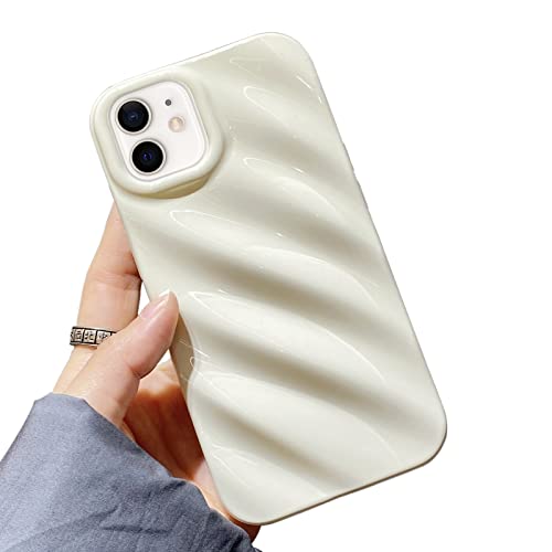 Coque antichoc pour iPhone 12 avec motif ondulé 3D satiné et silicone antidérapant