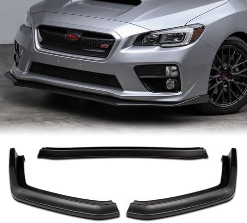 3 Pcs Front Bumper Lip Spoiler Splitter Side Body Kit Trim Protection Compatible with 2015-2021 Subaru WRX STI Sedan, 2016 2017 2018 2019 2020 (Matt Black)