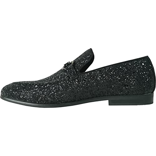 Image of bravo! Men Dress Shoe Prom Slip-on Loafer Lace-up Oxford Cap Toe Metallic Glitter for Wedding Prom Black Blue Green Gold Pink Pewter Purple Silver Red