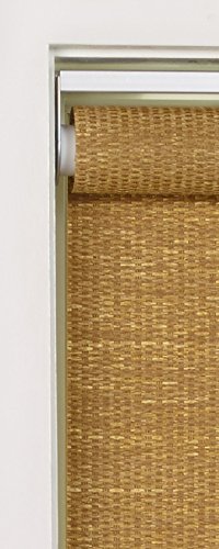 Green Mountain Vista Textured Wicker Color Woven Cordless Spring Roller Shade - Size 35" Wide X 72" Long, Cordless Blind & Shade For Home Windows And Doors, Light Filtering, Total Privacy Blind/Shade #TOP1