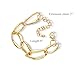 PHNIBIRD Gold Bracelets for Women Gold Filled Chunky Chain Bracelet for Large Wrist Statement Link 8+2 Inches Adjustable for Fall