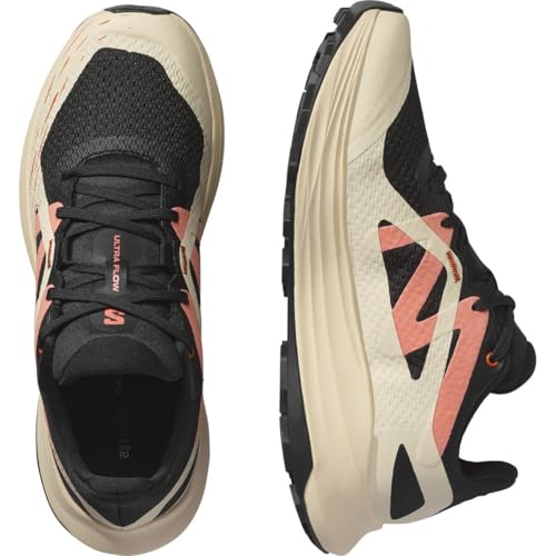 Salomon Women's Ultra Flow Hiking Shoe, Carbon, 44 EU, Black/Tender/Fuco, 7.5 US