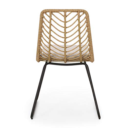 Christopher Knight Home Berrien Outdoor Wicker Chairs, Beige + Light Brown + Black #TOP3