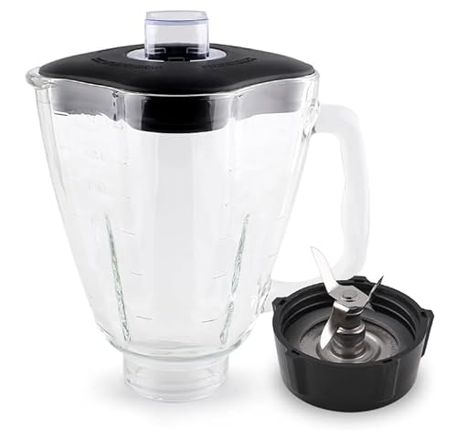 5 Cup Blender Glass Jar Clover Leaf Shape Replacement Parts with Blade for Oster Osterizer NOT fit Pro Master or Versa models