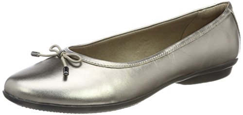 Preisvergleich Produktbild Clarks Mädchen Gracelin Blu Geschlossene Ballerinas, Beige (Pewter), 35.5 EU