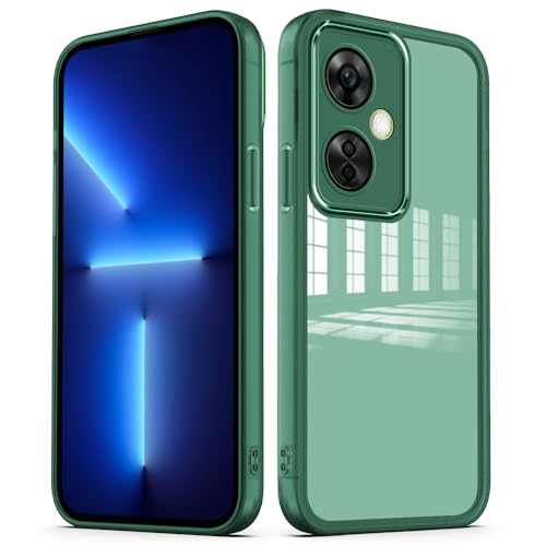 YUXING Funda para OnePlus Nord CE 3 Lite 5G Carcasa Transparente con Película Protectora de Lente Ultra Delgado Antichoque Bumper Slim Case - Verde