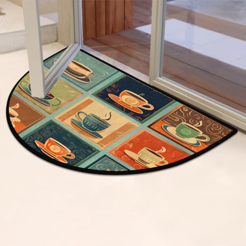 Tapete decorativo semicircular 91x61 cm Microfibra miniatura 6