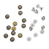 Set of 144 Classic Antique Brass Three Ring Star Rivets for Jeans