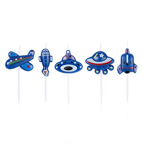 Airplane & Spaceship Birthday Candles