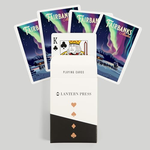 Lantern Press Fairbanks Alaska Naipes Póker 52 cartas miniatura 6